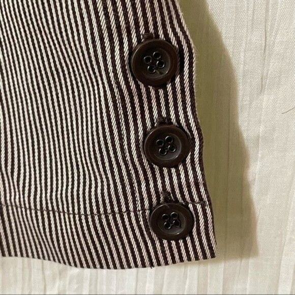Julie Mitchell Urban Collection Brown White Striped Pants Size 10 Career Casual - Picture 4 of 8